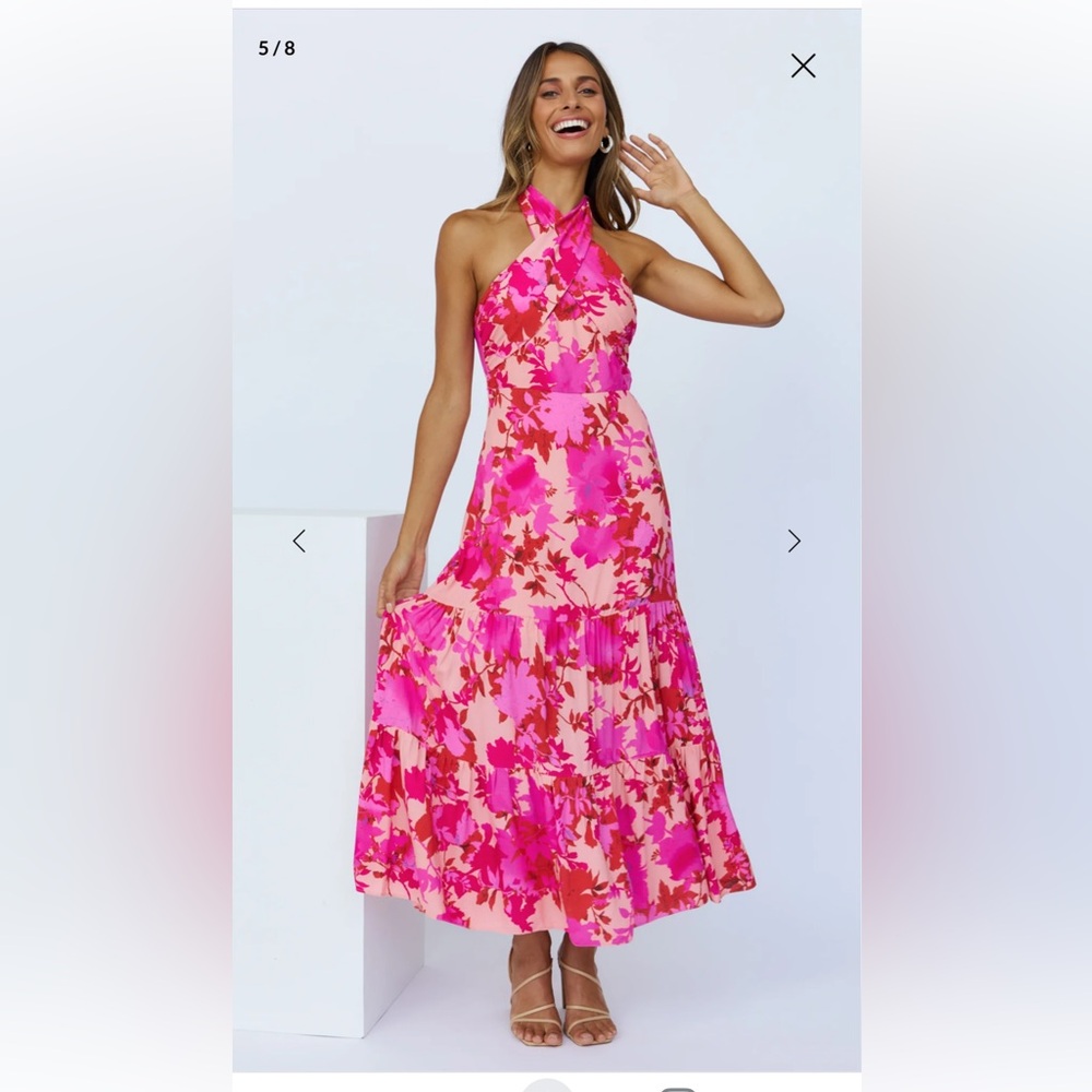 NWT Hello Molly LOVE LOOP MIDI DRESS FUCHSIA 10